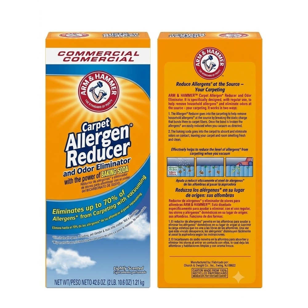 Arm & Hammer Commercial Carpet Allergen Reducer Odor Eliminator 42.6oz Disco.